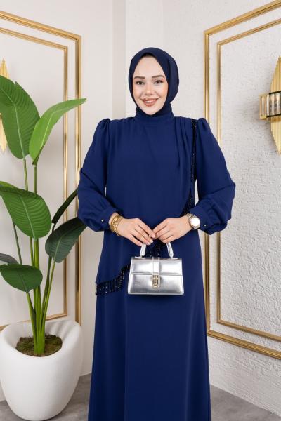 çapraz elbise Lacivert