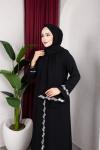 DESENLİ ABAYA Siyah