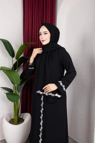 DESENLİ ABAYA Siyah