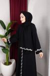 DESENLİ ABAYA Siyah