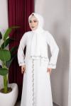DESENLİ ABAYA Beyaz