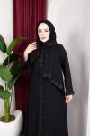 GÜLLÜ ABAYA Siyah