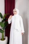 GÜLLÜ ABAYA Beyaz