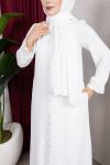 GÜLLÜ ABAYA Beyaz