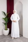 GÜLLÜ ABAYA Beyaz