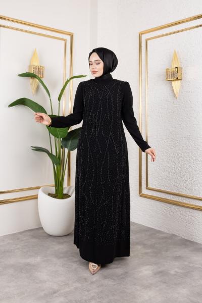 Işıltı Abiye Siyah
