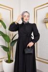 Önden Baglamalı Batik Elbise Siyah