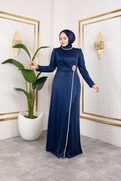 Pırıltı Abiye Lacivert